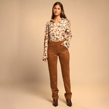 Leontina - Suedette Pull-On Trousers - Cognac