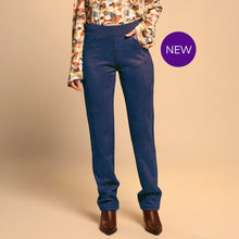 Leontina - Suedette Pull-On Trousers - Blue