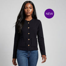 2628041 - Gold Button Knitted Cardi - Black