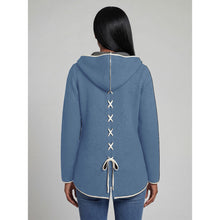 2628043 - Hooded Stitch Back Detail Jacket - Denim