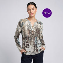 2623040 - Star Print Button Long Sleeve Top