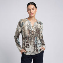 2623040 - Star Print Button Long Sleeve Top