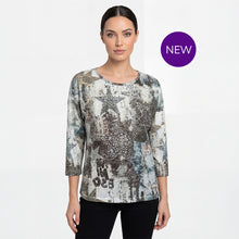 2623041 - Sparkle Star Print 3/4 Sleeve Top