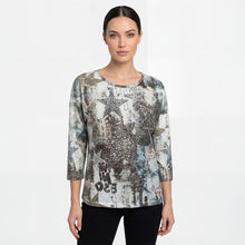 2623041 - Sparkle Star Print 3/4 Sleeve Top