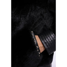 Danisha 7002612 - Fun Fur & Pleather Jacket with a Stud Trim Detail