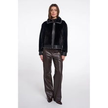 Danisha 7002612 - Fun Fur & Pleather Jacket with a Stud Trim Detail