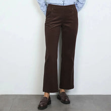 Yoselin - Cord Pull-On Trousers - Chocolate