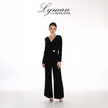 269026 - Black Faux Cross Over Jumpsuit