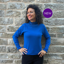 76300 - Royal Studded Frill Neck Sweater - Pennita
