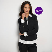 Atara - Zip Faux Shirt Top