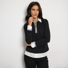 Atara - Zip Faux Shirt Top