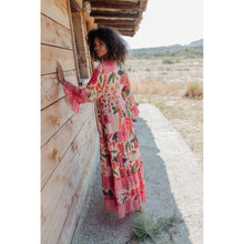 L152 - Tropical Beaded Long Sleeve Dress