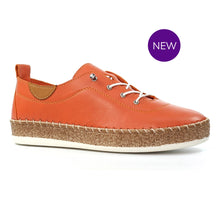 FLE050 - 'Evie' Leather Plimsole - Orange