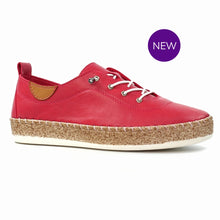 FLE050 - 'Evie' Leather Plimsole - Raspberry