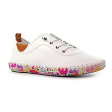 FLE052 - 'Padstow' Floral Leather Plimsole