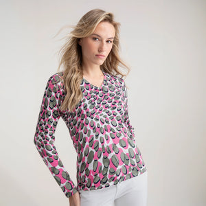 7808 - Animal Print V-Neck Top