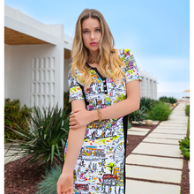24127 - 'Love the City' Illusion Dress with Panel Sides