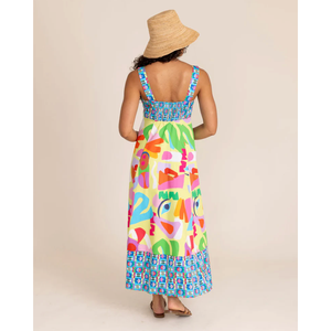 13084 - Maria 'Matisse' Print Strappy Long Dress