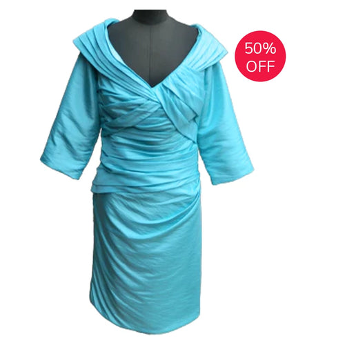 IR1187 - Sleeved Ruched Dress - Pennita