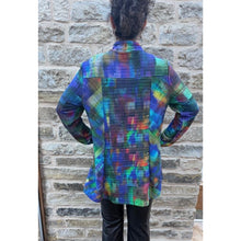 GR6704 - Abstract Indigo Crinkle Zip Jacket