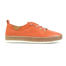 FLE050 - 'Evie' Leather Plimsole - Orange