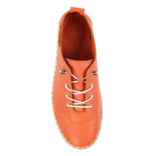 FLE050 - 'Evie' Leather Plimsole - Orange