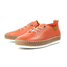 FLE050 - 'Evie' Leather Plimsole - Orange