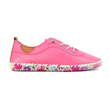 FLE052 - 'Padstow' Floral Leather Plimsole