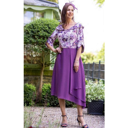 strapless open back dress Floaty Lavender Floral Print Maxi Dress in Chiffon main image 1