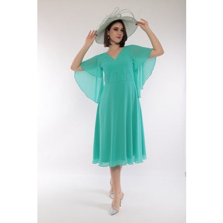 2646-20 - Cape Sleeve Dress - Pennita